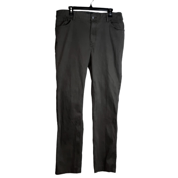 WOOLRICH MEN'S GREEN COTTON STRAIGHT LEG ZIP POCKETS UTILITY CHINO PANTS 36X34 - Picture 1 of 8